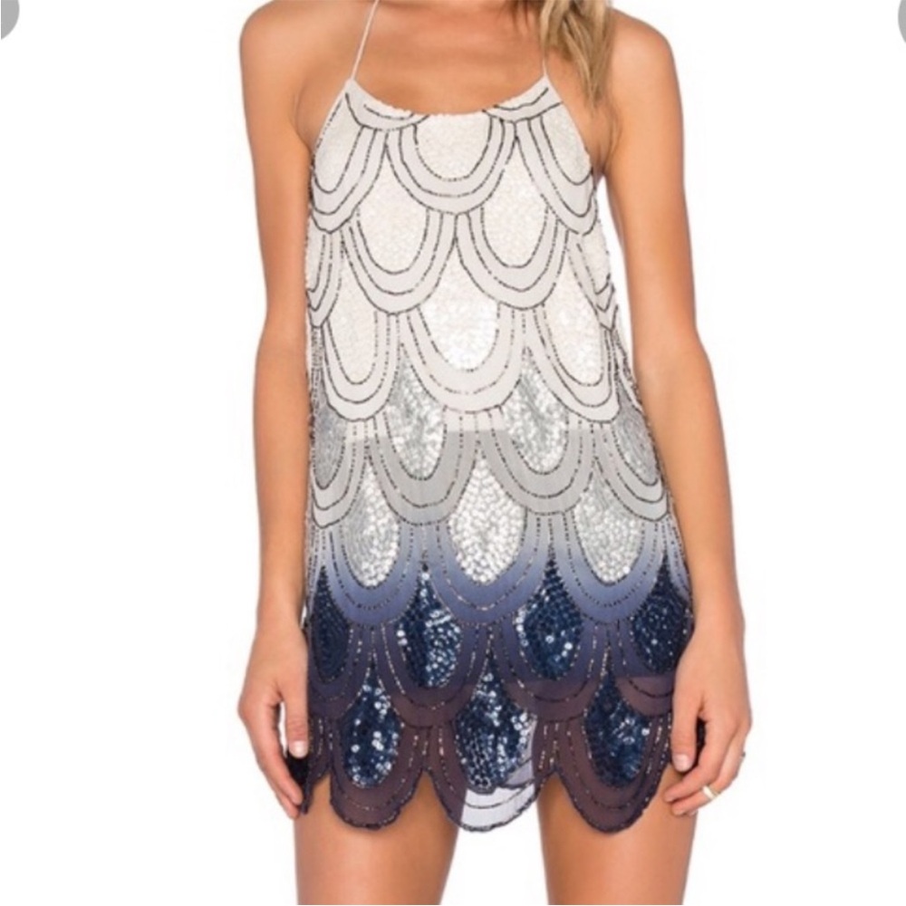 NBD, size medium, bedazzled, sparkly, navy and white dress!